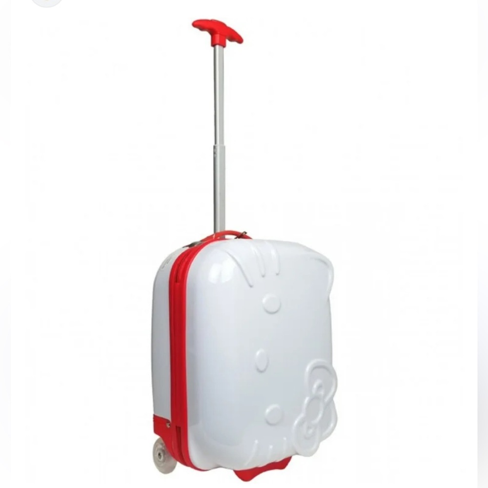 Sanrio Hello Kitty White Red Hard Shell Suitcase ABS Rolling Wheels